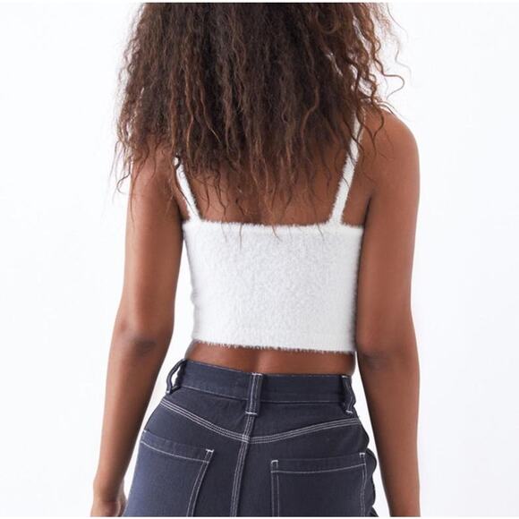 Kendall +  Kyle Fuzzy White Tank Top Size L NWOT - Picture 2 of 7